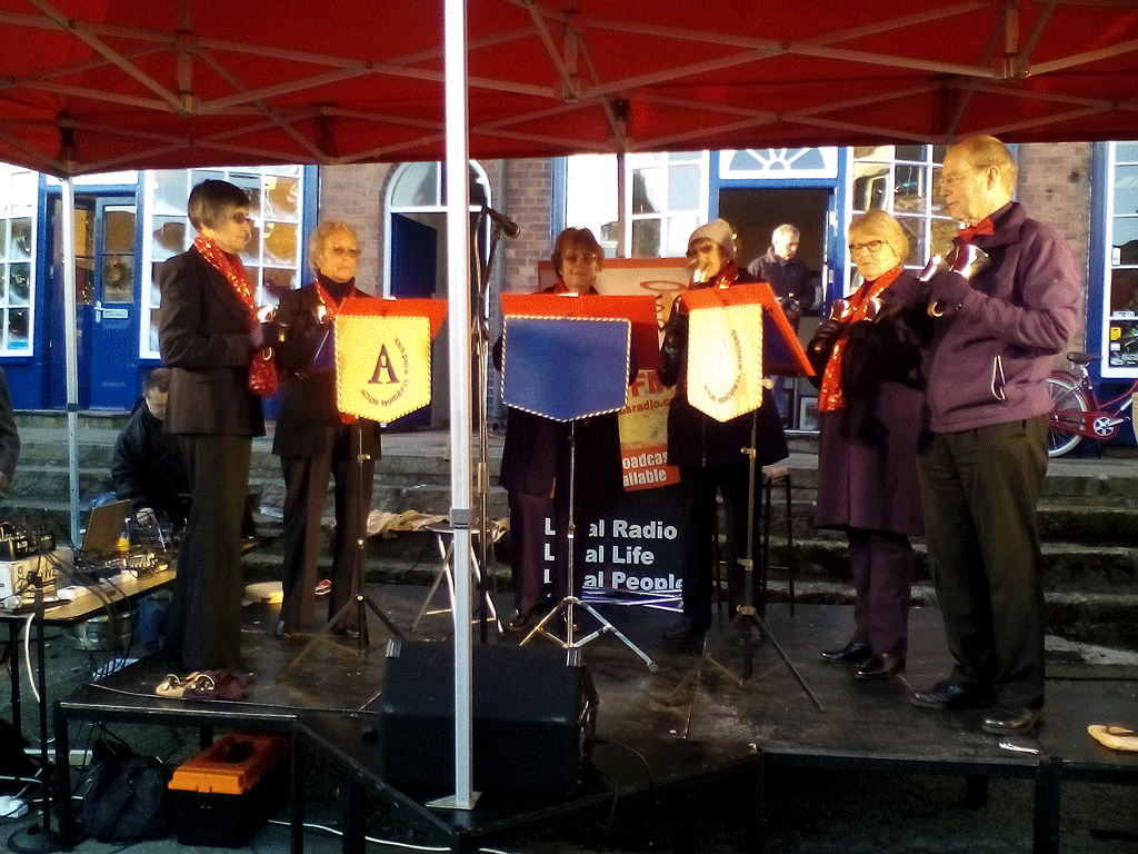 Handbells at Cheadle (Staffs) Christmas Fair Alton Handbell Ringers